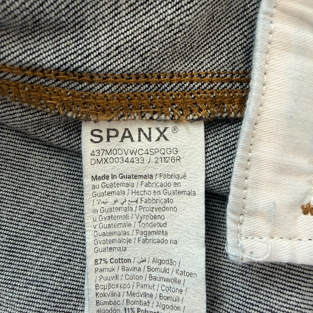 🆕SPANX Dark Blue Jean Jacket with Gold Buttons - Picture 5 of 10